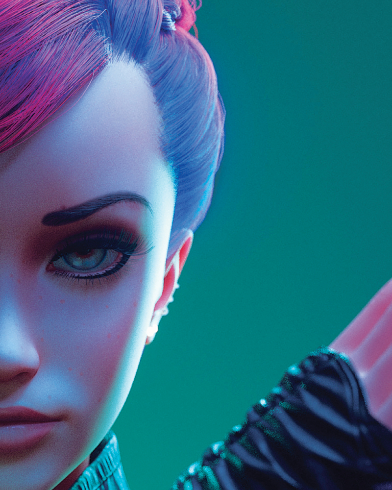 Oeil d'un personnage de jeu vidéo