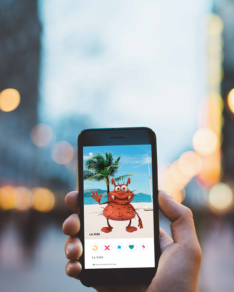Visuel montrant le SIDA sur une application de rencontre