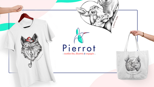 Soutenez Pierrot, l’entreprise de textiles « bio, illustrés & solidaires » créée par Julianne Le Floch (e-artsup promo 2017)