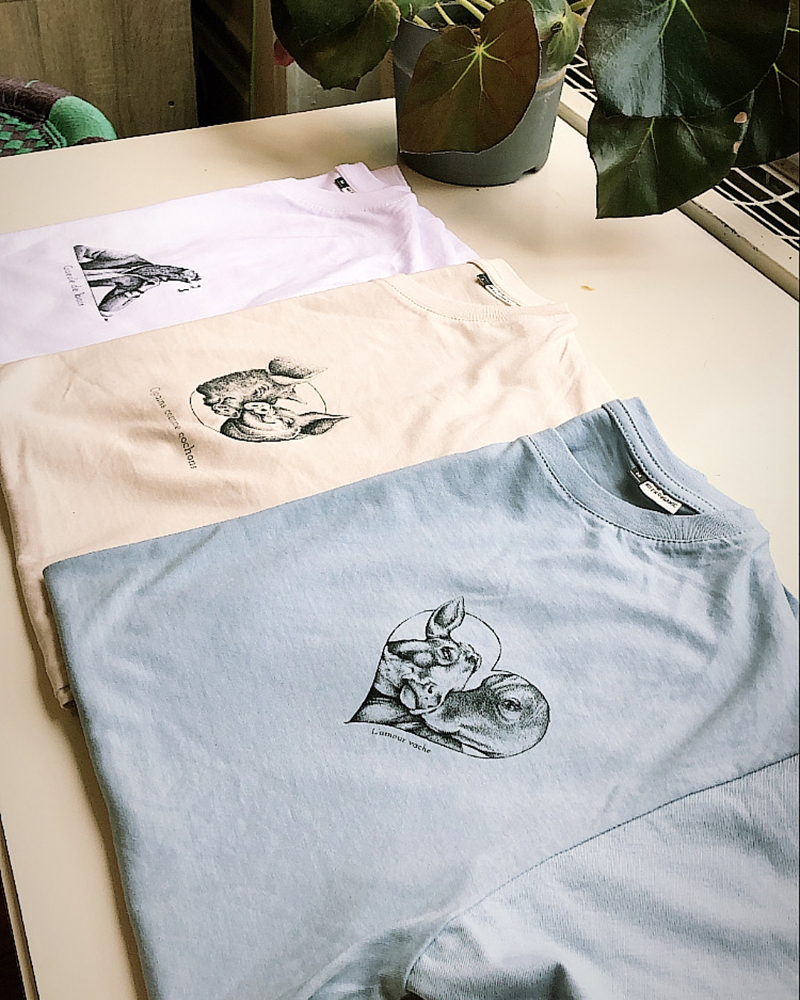 Tee-shirt de Pierrot, l’entreprise de textiles bio, illustrés & solidaires créée par l'étudiante d'e-artsup Julianne Le Floch
