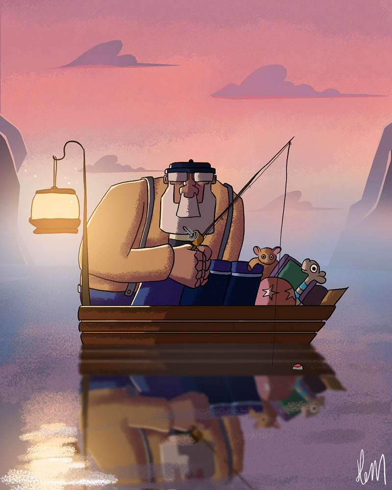 Visuel de The Fisherman, le court d’animation de l'étudiant d'e-artsup François Balanant