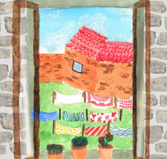 dessin de fenêtre sur jardin