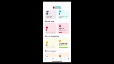 Interface d'application mobile