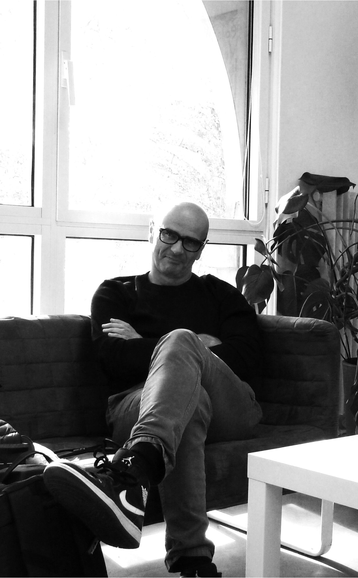 Portrait en noir et blanc de Lionel Pouchard
