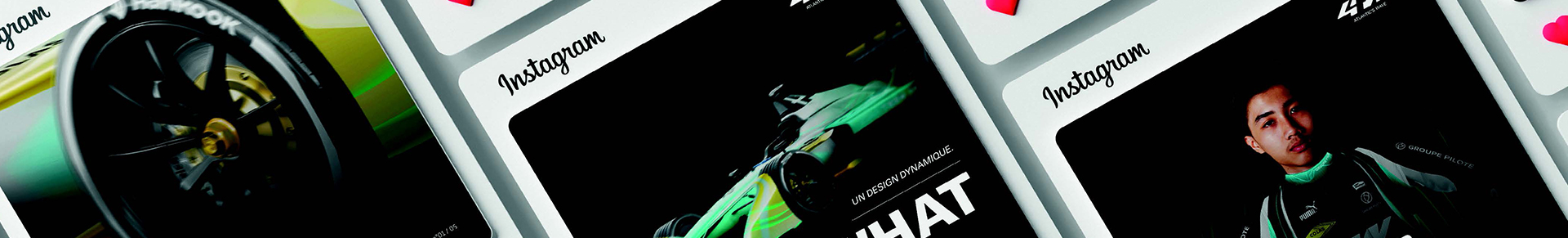 Publication sur le sport automobile sur Instagram