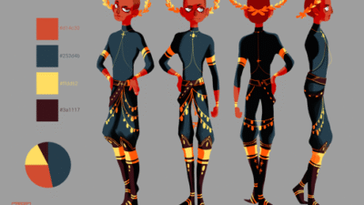 Turnaround de personnages futuristes