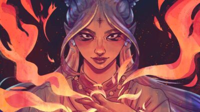 Portrait illustré d'une héroïne fantastique