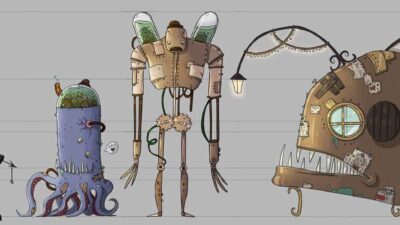 Concept art d'un véhicule fantastique