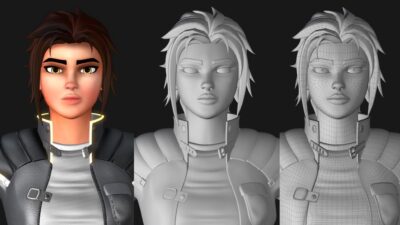 Sculpture 3D de personnage féminin