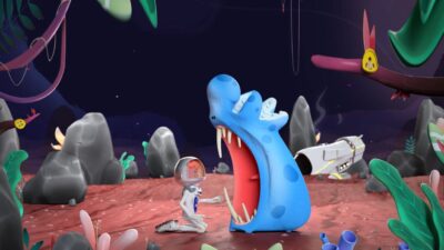 Créature fantastique dans un décor coloré