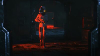 Astronaute explorant une planète inconnue