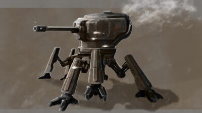 Robot quadrupède de science-fiction