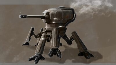 Robot quadrupède de science-fiction