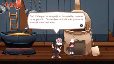 Dialogue entre personnages dans un jeu vidéo narratif