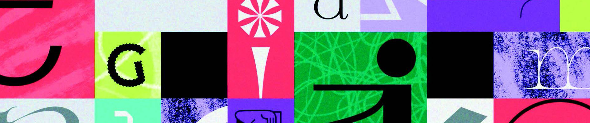Lettres dans des formes colorés, motion design