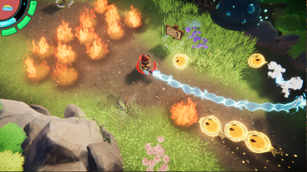 Vue aérienne d'un environnement de jeu vidéo