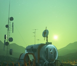 Robot dans un paysage futuriste