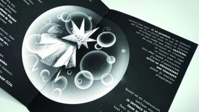 Illustration scientifique de cellules en noir et blanc