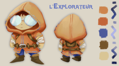 Character design d'un explorateur stylisé
