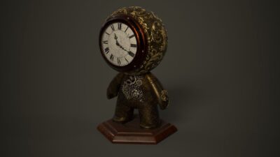 Personnage au visage d'horloge