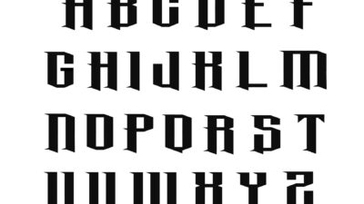 Alphabet typographique en lettres gothiques