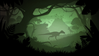 Forêt illustrée avec clairière verdoyante