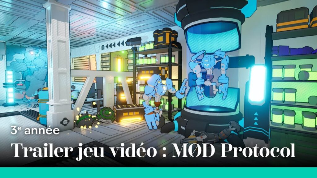 Miniature de trailer du jeu vidéo MOD Protocol, des robots dans une usine futuriste