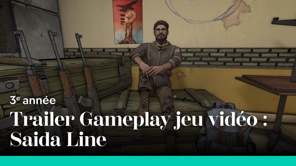 Miniature de trailer gameplay du jeu vidéo Saida Line, un soldat est assis à côté de plusieurs armes