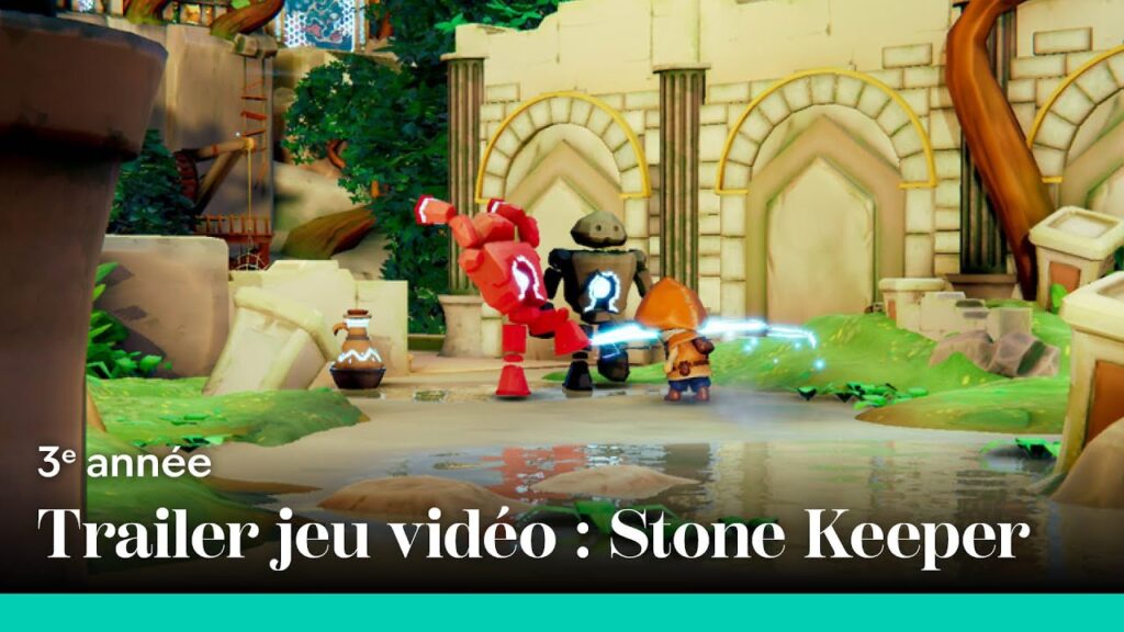 Miniature de trailer du jeu vidéo Stone Keeper avec un combat entre des personnages en pierre dans une ruine