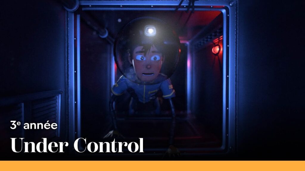 Miniature d'un court-métrage d'animation Under Control, un personnage surpris en combinaison d'astronaute avance