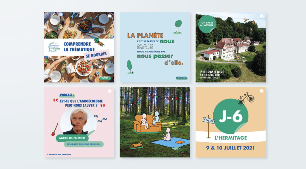 Collage de visuels graphiques pour l'Hermitage