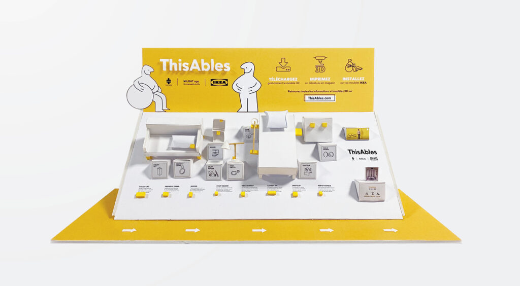Maquette jaune de présentation graphique pour IKea