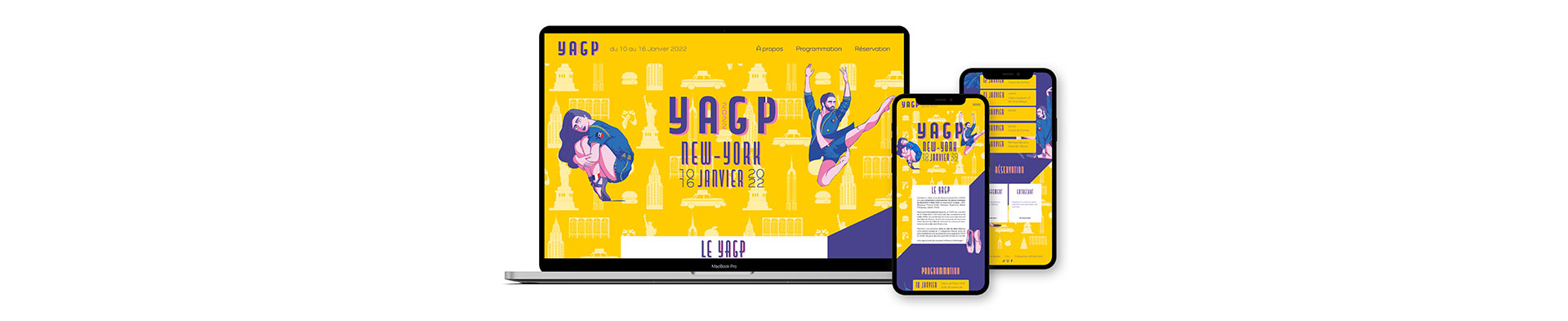 Interface de site web pour le YAGP à New-York