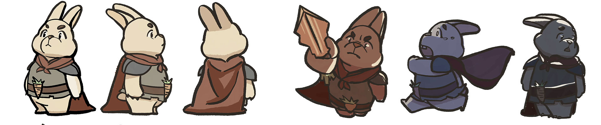 Charadesign d'un lapin chevalier