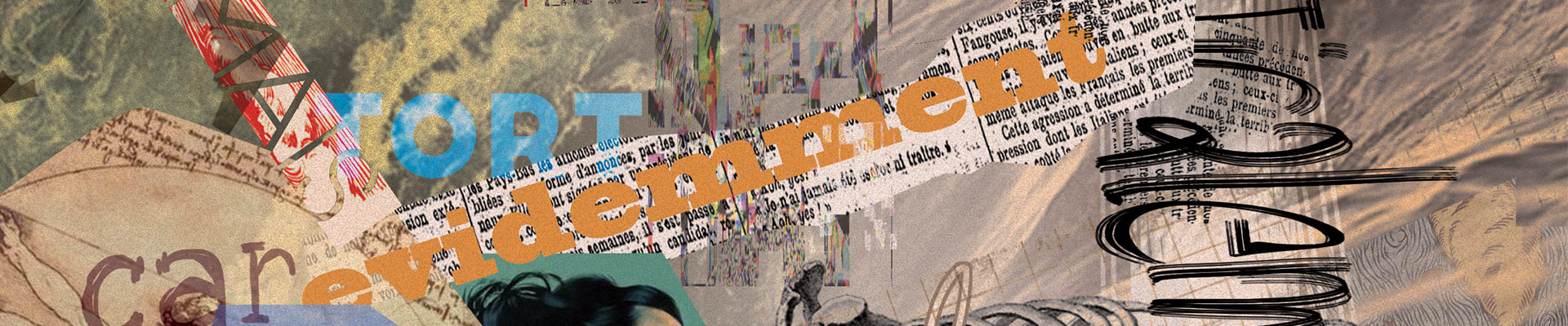 Collage avec du papier journal, image et typographie