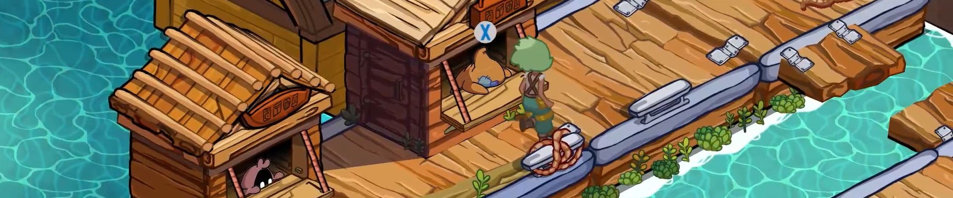 Petit personnage de jeu vidéo dans un port