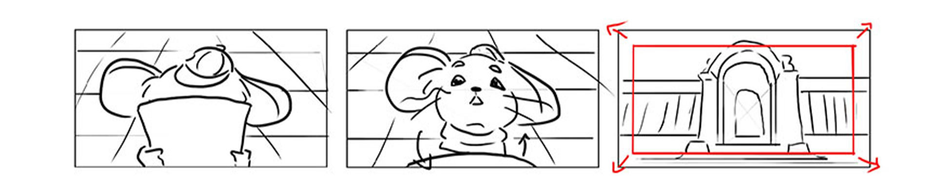 Storyboard de l'histoire d'une petite souris
