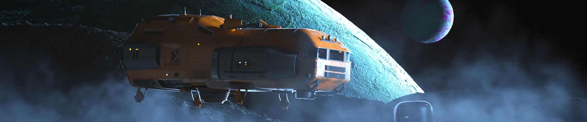 Vaisseau spatial sur une planète