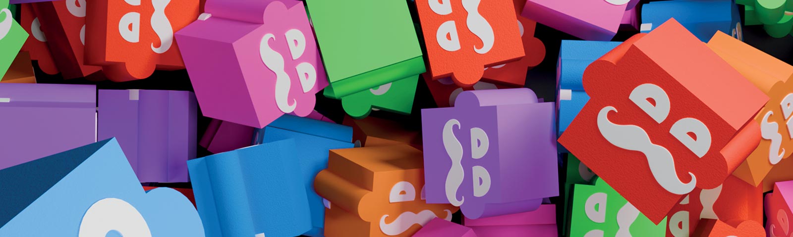 Brand design - cubes visages colorés