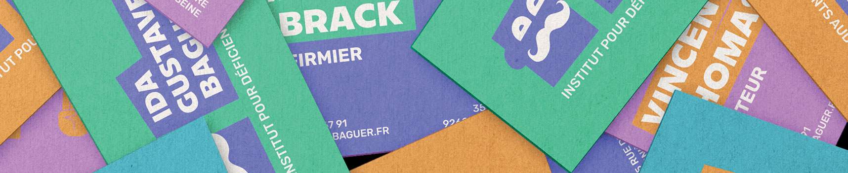 Cartes de visite colorées