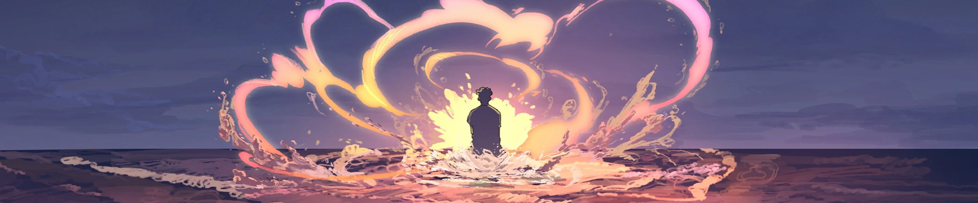Illustration d'un personnage au milieu de l'eau