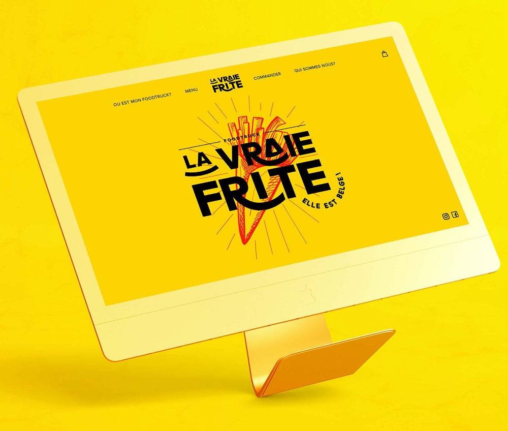 Home page du site "la vraie frite", projet étudiant