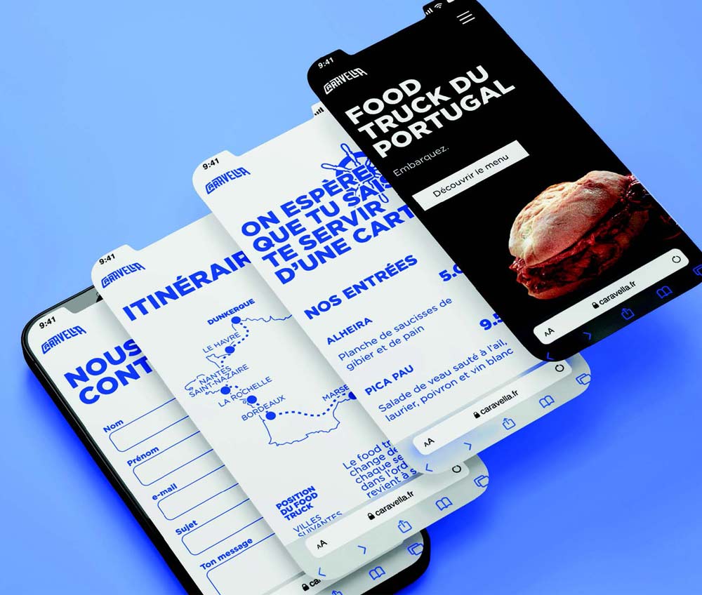 Interface d'application mobile pour foodtruck