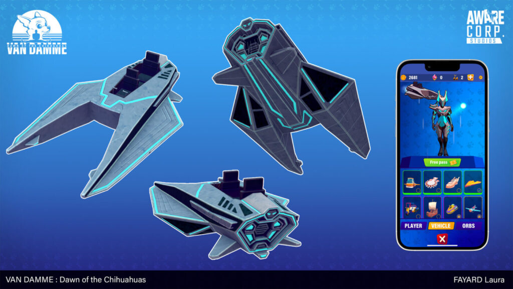 Avions futuristes en 3D sur fond bleu