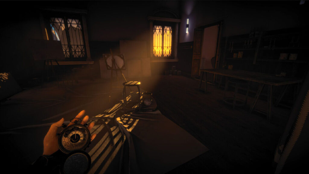 Image extraite du jeu NoTempo. Pièce sombre éclairée par une fenêtre