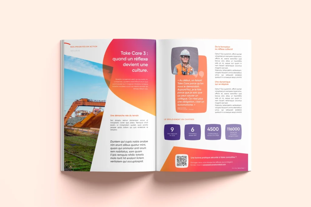 ArcelorMittal - Refonte éditoriale et direction artistique du journal interne "Notre Steel"